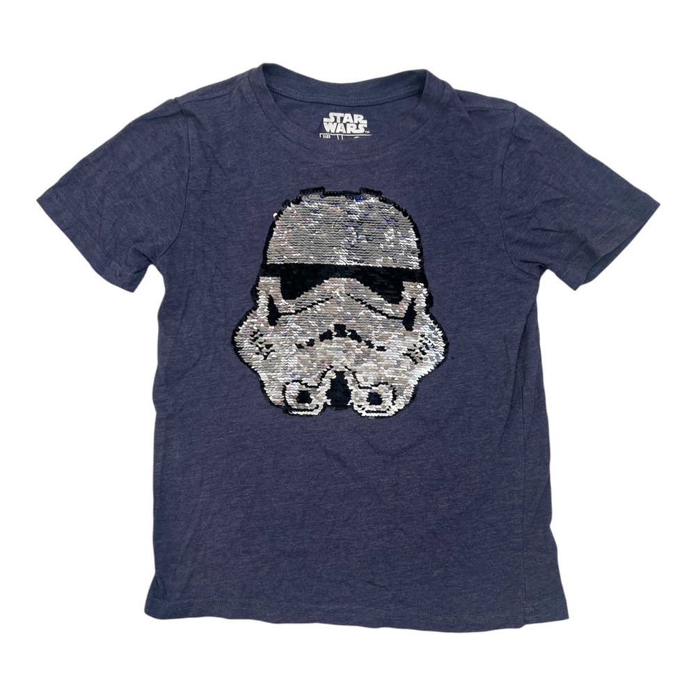 Star Wars Stormtrooper Flip Sequin Tee Kids Small Sci-Fi Galaxy Graphic‎ Shirt
